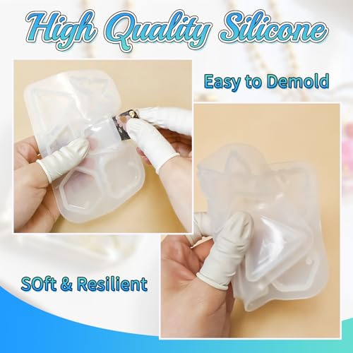 RESIN GO 64Pcs Rounded Edge Resin Jewelry Molds, 4 Styles Keychain Resin Molds Silicone with Hole, Arc Edge Pendant Silicone Molds for Epoxy Resin Jewelry, Earring, Necklace, Keychain Making Kit - color: 64pcs Rounded Edge Pendant Molds