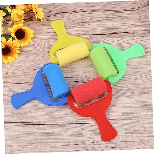 DOITOOL 8Pcs Colorful Sponge Paint Rollers Set for Kids Soft Brayers for DIY Arts and Crafts Washable Painting Tools for School Projects and Creative Fun