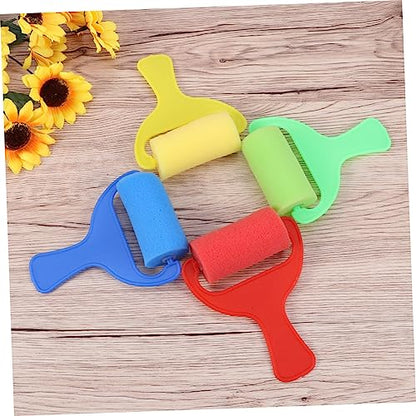 DOITOOL 8Pcs Colorful Sponge Paint Rollers Set for Kids Soft Brayers for DIY Arts and Crafts Washable Painting Tools for School Projects and Creative Fun