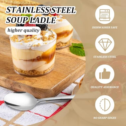 96 PCS Dinner Spoons Set - Windsor Stainless Steel Dinner Spoon 7.1 Inch with Dishwasher Safe Dessert Spoons, Metal Dessert Spoon, Silverware for Home, Kitchen or Restaurant - size: 96PCS Dinner Spoon
