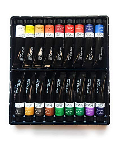 BRUSTRO Artists Oil Colour Set Of 18 Colours X 12Ml Tubes 12 ml tubes
