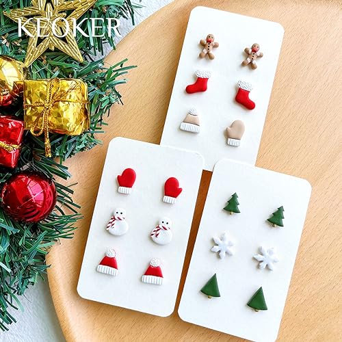 KEOKER Christmas Polymer Clay Cutters - 10 Shapes, Christmas Tree Cutters for Polymer Clay Earrings - color: studs clay cutters