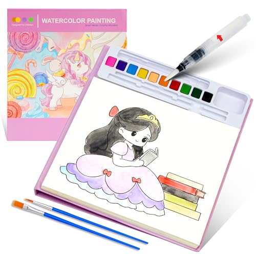 Water Coloring Painting Books for Toddlers - Paint with Water Coloring Books for Kid Ages 3-5 4-8, 24 Pages Total DIY Arts and Crafts Drawing Activities Book Toy Birthday Gift for Boys Girls (Unicorn) - color: Aqua