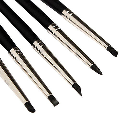 COMIART 5pcs Flexible Clay Sculpture Tools Silicon Color Shaper Brushes Size 0 - size: Size0