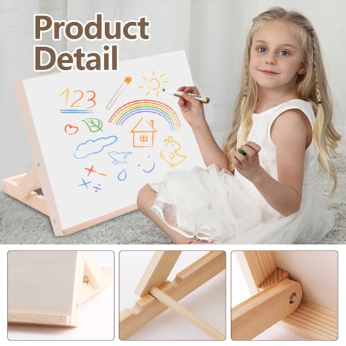 2 Pack Tabletop Easel for Painting, Adjustable Desktop Easel Portable Art Easel for Canvas Painting, iPad, Book Display, Artwork Holder - 13 x 9 Inches