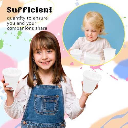 30 Pack Kids No Spill Paint Cups with Lids Clear White Spill Proof Paint Cups for Chilren Painting Art Supplies School Prizes Classroom Arts Crafts