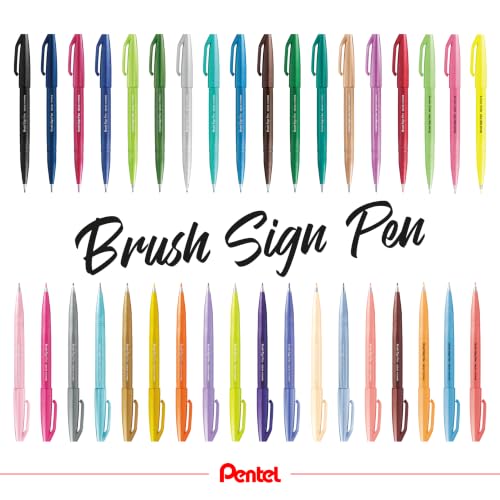 Pentel Brush Sign Pen - Blue (Pack of 10) - color: Blue