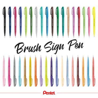 Pentel Brush Sign Pen - Blue (Pack of 10) - color: Blue