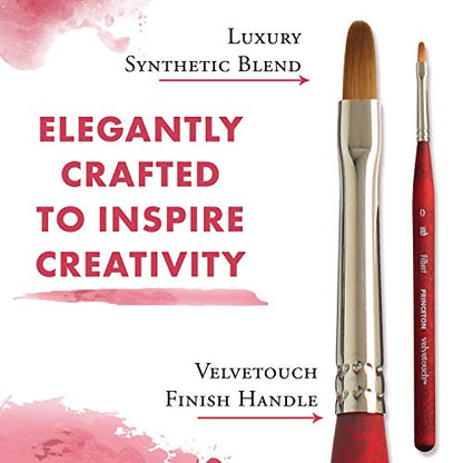 Princeton Velvetouch Mini Filbert Brush, Synthetic, Short Handle, Size 0, 1 Count - size: Size 0