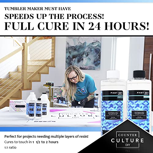 Counter Culture DIY Fast Set Epoxy Resin, 1 Gallon Kit, Quick Art Supplies for Coating, Casting, Geodes, Tabletop, Bar Top, Live Edge River Tables, Metallic Stains… - size: 1 Gallon Kit