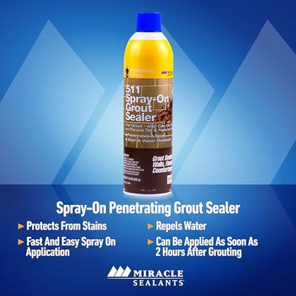 Miracle Sealants Grout Sealer Aerosol Spray, 15 oz, 6 Pack - size: 6 Pack
