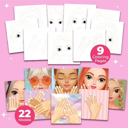 BSCOOL Drawing, Coloring & Sticker. Nails & Makeup Dress Up Sticker Book with 240+ Removable Stickers. Endless Nail Design and Makeup Combination for Kids Ages 4 and Up. Gift for Girls - color: Nails and Make Up
