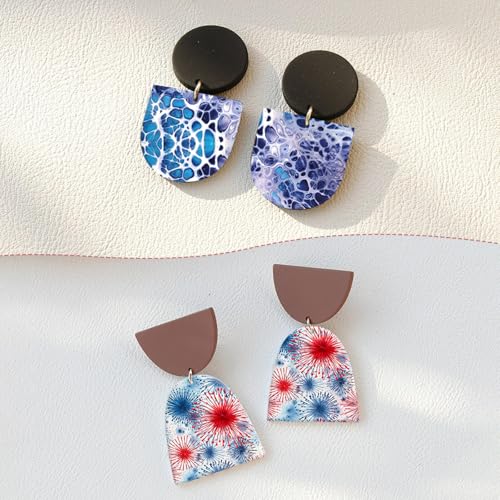 20 Pcs Transfer Paper for Polymer Clay, 4 Designs Textures, Flags, Leopard, Blooming Pattern Water Soluble Polymer Clay Transfer Sheets Paper for DIY Jewelry Earrings Making Stickers 5.82"X3.93" - color: 4 Pattern Sets