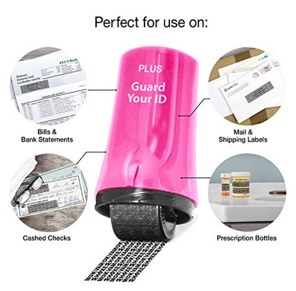 Guard Your ID Advanced Security Roller 2.0 Identity Theft Prevention Stamping Pink - color: Pink, size: Regular