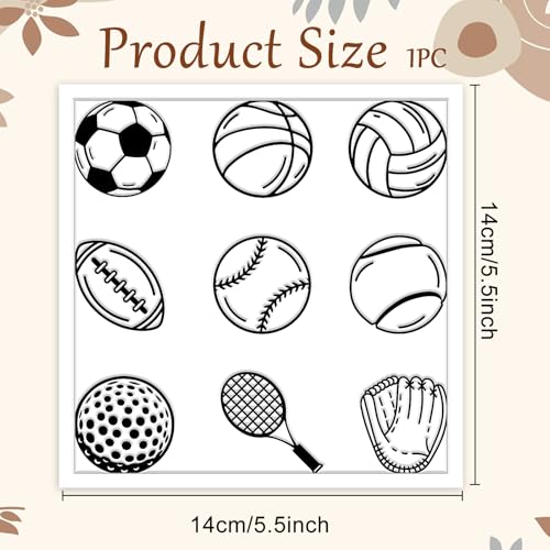 CHGCRAFT Ball Sports Tennis Polymer Clay Texture Sheets Football Pattern Silicone Texture Stamp Volleyball Clay Texture Mat Modeling Pattern Pad Sheets for Jewelry and Earrings Tools, 5.5x5.5 inch - style: Ball Sports