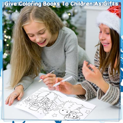 Liliful 24 Pcs Winter Coloring Book Bulk for Kids Winter Party Favors DIY Drawing Book with Polar Animals Patterns Small Activity Books Holiday Theme Birthday Goodie Bags - style: Winter