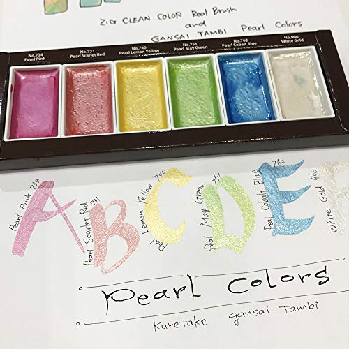 Kuretake GANSAI TAMBI 6 colors, 3 pack set, STARRY, PEARL, GEM, Watercolor Paint Set, Gold, Silver, Glitter, for Professional, Artist, Made in Japan - style: 3 pack set