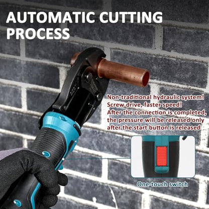 ZUPPER Compact Press Tool Kit for 1/2", 3/4", 1" Copper Pipes | Compatible with Propress 18V Electric Pipe Crimping Tool Brushless Motor 2pcs 2Ah Battery - size: 3 Jaws (1/2", 3/4", 1")