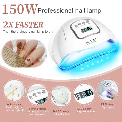 JODSONE Gel Nail Polish Kit with U V Light 32 Color Soak Off Base&Top Glitter Coat Gel Polish for DIY Manicure Lovers - color: 32KIT-Color 7