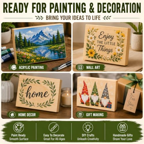Unfinished Wood Blocks for Crafting, 4 Pcs Unfinished Wood Carving Blocks, 4X6X1 Inch Solid Pine Wood Carving Blocks for Crafts DIY Projects Art Classes Photo Blocks Beginners and Adults - size: 4x6x1 Inch