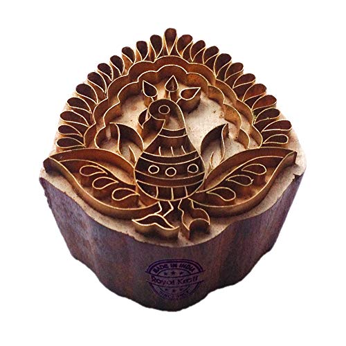 Innovative Wooden Stamp Brass Peacock Pattern Clay Printing Block BSCtag004 - size: BSCtag004