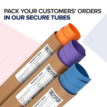 4" x 12" Heavy Duty Reinforced Kraft Paper Mailing Tube, Pack of 6 Tubes with 12 Caps – Secure USPS Approved Poster Tube – Made in USA Cardboard Tube for Shipping and Storing Posters, Prints, Artwork - size: 4" x 12", style: 2X Heavy-Duty