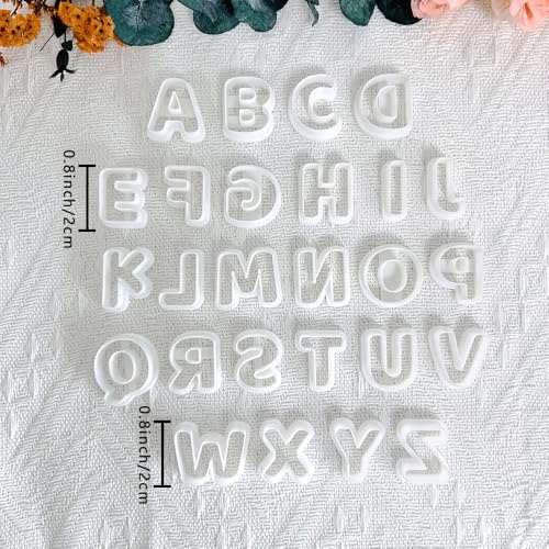 Xaekicr Alphabet Polymer Clay Cutters: 26 Pcs, Letter Designs for Polymer Clay Jewelry,Letter Clay Molds for DIY Custom Clay Earrings - color: M color