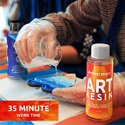 Upstart Epoxy Art Resin Epoxy 32 Ounces, Crystal Clear, High Gloss | DIY Craft Kit for Making Jewelry, Mold Casting, Resin Art, Wood Art, Easy 1:1 Ratio, Water-Resistant Coating, & No VOC's