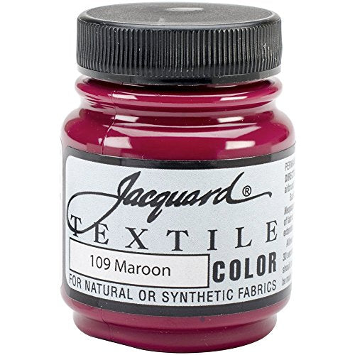 Jacquard Textile Paint 2.25 Oz Maroon for Clothes, Furniture Upholstery, Shoes or Tote Bags, Indoor & Outdoor - color: Maroon, size: 2.25 Fl Oz (Pack of 1)