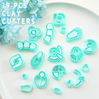 Tainsky 18 Shapes Embedded Polymer Clay Cutters - Gem Clay Jewelry Making Tools, Earring Cutters (A) - color: A Set