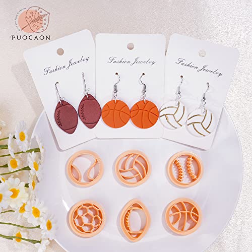 Puocaon Sports Polymer Clay Cutters - 6 Shape Sports Balls Set for Jewelry Making