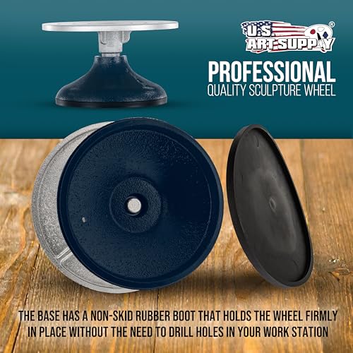 US Art Supply® 7” Diameter Sculpting Wheel- Heavy Duty All Metal Construction & Turntable with Ball Bearings