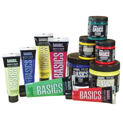 Liquitex Basics Acrylic Color Set, 4-pack of 75mL tubes with Bonus Titanium White - style: 5 Tube Set