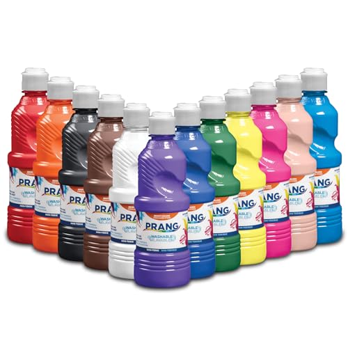 Prang Washable Tempera Paint, Assorted Colors, 16 Oz., 12 Count - color: Assorted, size: 16 fl oz (Pack of 12)