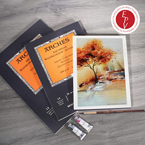 Arches Watercolor Paper 140 lb. Rough 12 Sheet Pad 9x12" - size: 9"x12", style: Rough