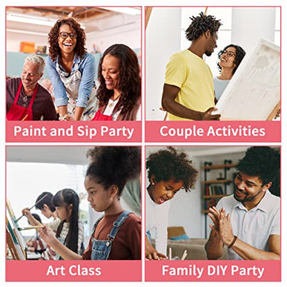 8 Pack Pre Drawn Canvas for Painting for Adults Sip and Paint Party Supplies Painting Kit 8x10 Stretched Outline Canvas Paint Party Favor for Artist Beginners - size: 8x10, style: Chic Girl, without Frame