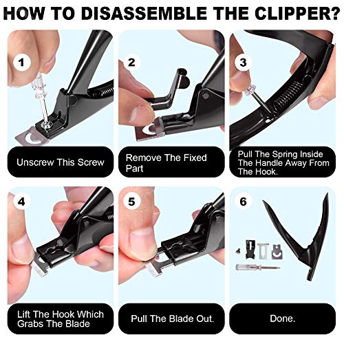 Black Premium Adjustable Stainless Steel Artificial Acrylic Fake False Nail Tip Clipper Cutter Trimmer Manicure Pedicure Sharp Blade Clip Tool For Salon Home Nail Art Beauty Design DIY - color: Metal Black