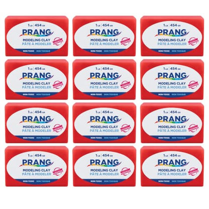 Prang Modeling Clay, Red, 1 lb. Block, Case of 12 Blocks, 192 oz. Total | Pliable, Non-Hardening, Non-Staining, Easy Clean-Up, Perfect for Preschool and Elementary Aged Children - color: Red, size: 1 lb. (Pack of 12)
