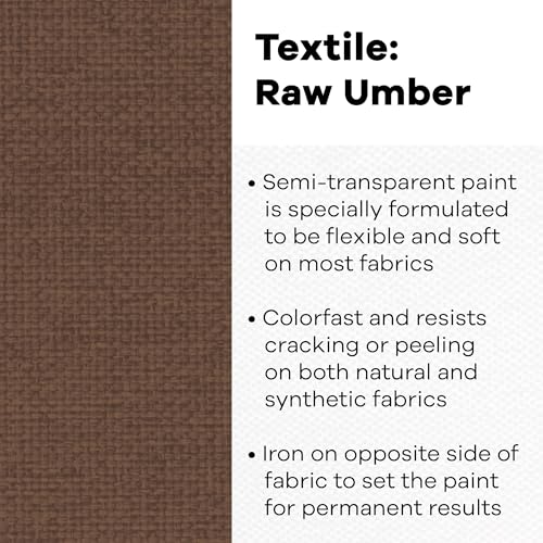 Textile Color Paint RAW Umber - color: Raw Umber, size: 8 Fl Oz (Pack of 1)