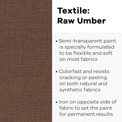 Textile Color Paint RAW Umber - color: Raw Umber, size: 8 Fl Oz (Pack of 1)