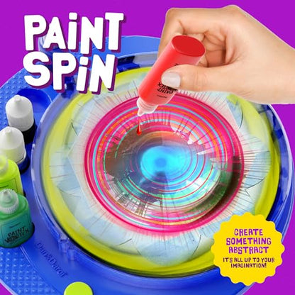 Dan&Darci Paint Vortex Spin Art Machine - Kids Art Kit for Boys & Girls Ages 6+, Motorized Spinner with Splash Guard, Metallic Paints & 20 Artboards - Birthday Gifts for Girls - Craft Kit