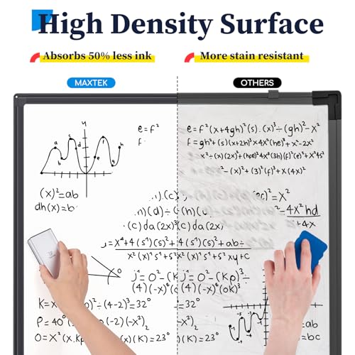 Mobile Whiteboard – 36 x 24 inches Portable Magnetic Dry Erase Board, 3' x 2' Stand Easel White Board Dry Erase Easel Standing Board w/Flipchart Hooks (Black) - color: Black, size: 24"W x 36"H