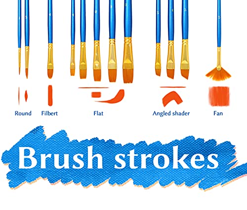 Workhorse Eco Paint Brush Art Set, 12 pcs, Synthetic Sable Bristles