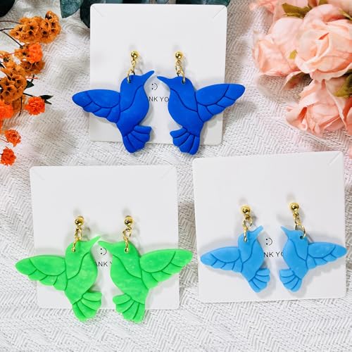Xaekicr Hummingbird Polymer Clay Cutters – 4 Pcs Clay Cutters for Polymer Clay Jewelry, Bird Shape Clay Earring Cutters, DIY Clay Tools for Earrings and Crafts - color: L color