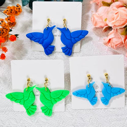 Xaekicr Hummingbird Polymer Clay Cutters – 4 Pcs Clay Cutters for Polymer Clay Jewelry, Bird Shape Clay Earring Cutters, DIY Clay Tools for Earrings and Crafts - color: L color