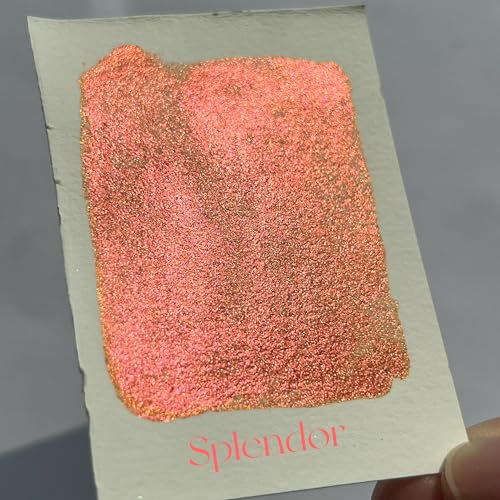Metallic Watercolor Paint Handmade Gold Watercolour Shimmer Mica Painting Full Pan Glitter Aquarelle (Splendor) - color: Splendor (Full Pan)