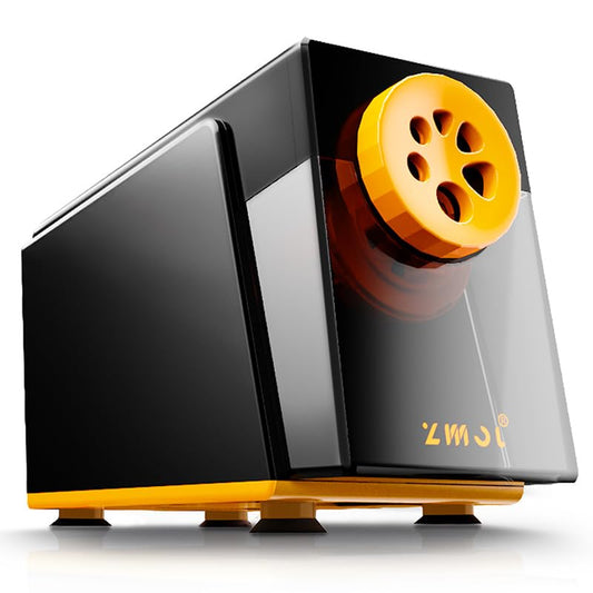 ZMOL Heavy Duty Electric Pencil Sharpener, 6-Hole Classroom Pencil Sharpener for 6-12mm No.2 & Colored Pencils, Auto Stop, 3 Sharpness Settings, Replaceable Cutter, AC Powered, Black - color: Black