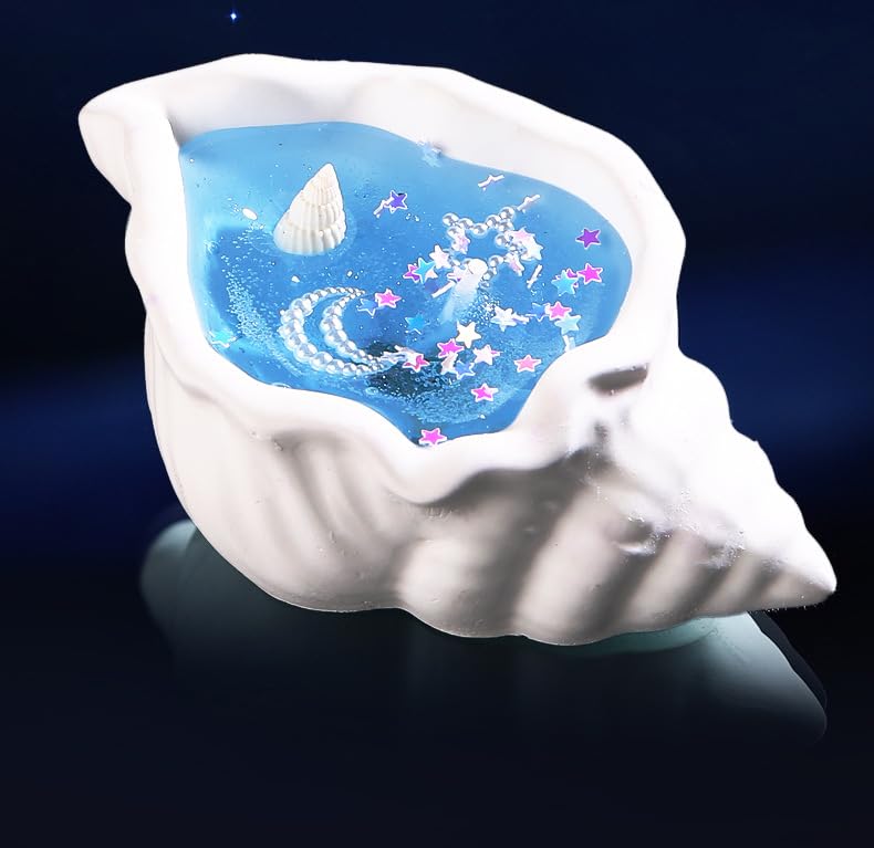 2 Pcs Conch Seashell Silicone Molds for Resin, 3D Ocean Shell Epoxy Casting Mold for Trinket Dish, Candle Holder, Jewelry Tray, Plaster Concrete Cement Crafts, DIY Home Decor