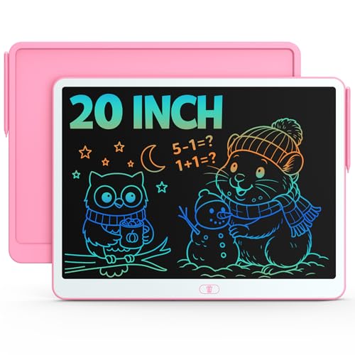 Bravokids 20 Inch LCD Writing Tablet for 3-8 Year Olds - Electronic Drawing Pad and Doodle Board as Educational Birthday Gifts for Girls and Boys (Pink) - color: Pink, size: 20 inch