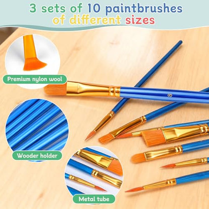 70pcs 8x10 8x8 Inch Painting Supplies Kit, 8Pack Art Canvas Bulk with Easel Stand, 12 Colors Mini Acrylic Paint Set, Small Paint Brushes, Paint Trays, Painting Kit